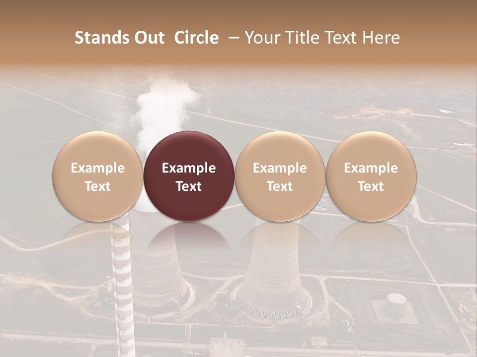 Power Plant And Coal Mine, Aerial View PowerPoint Template