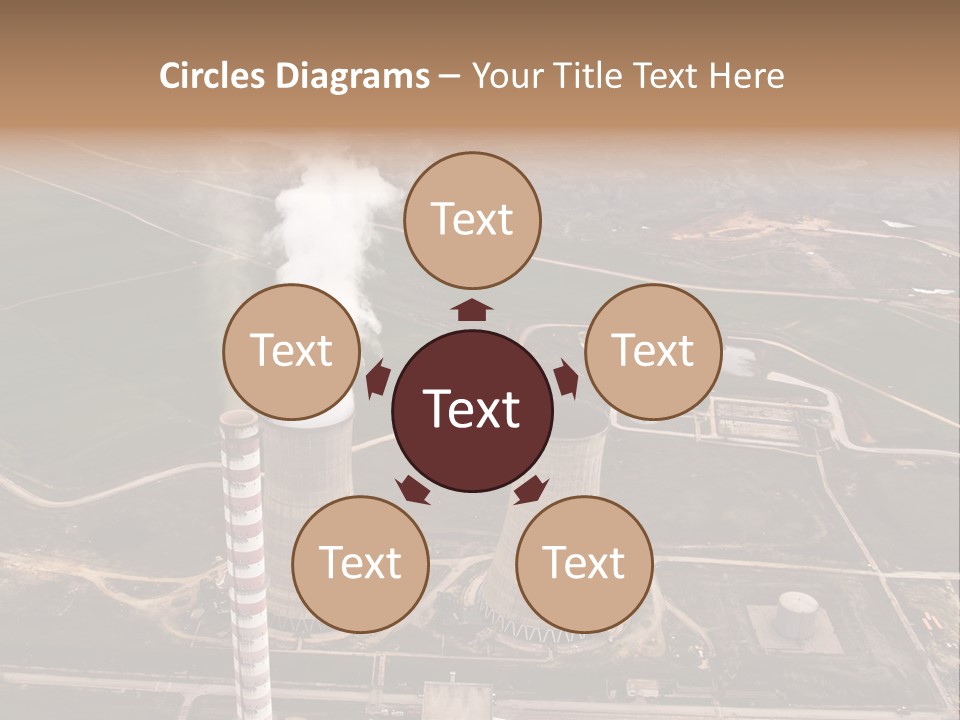 Power Plant And Coal Mine, Aerial View PowerPoint Template