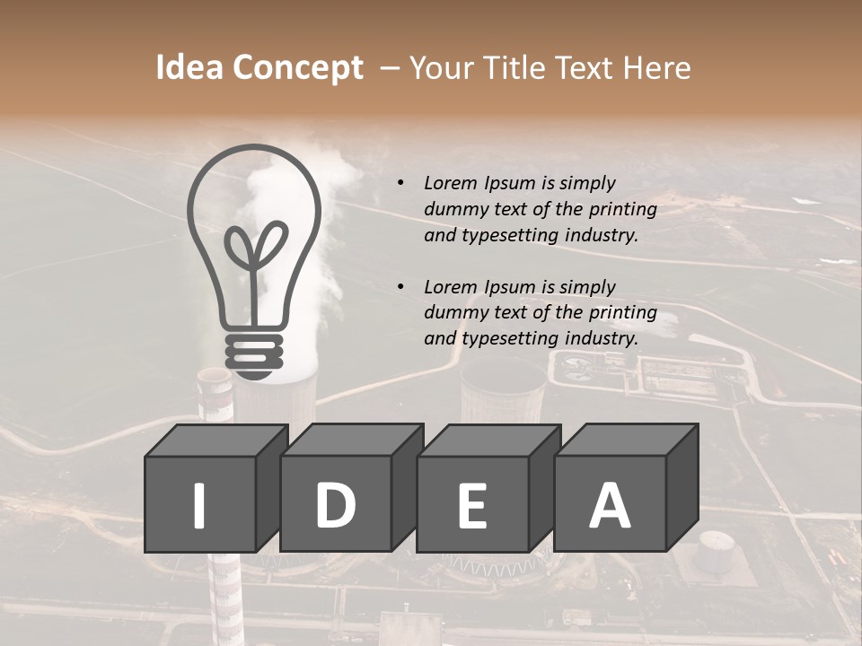 Power Plant And Coal Mine, Aerial View PowerPoint Template