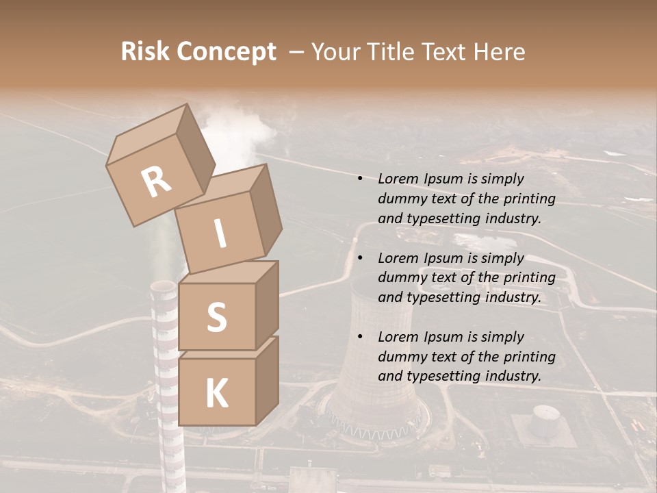 Power Plant And Coal Mine, Aerial View PowerPoint Template