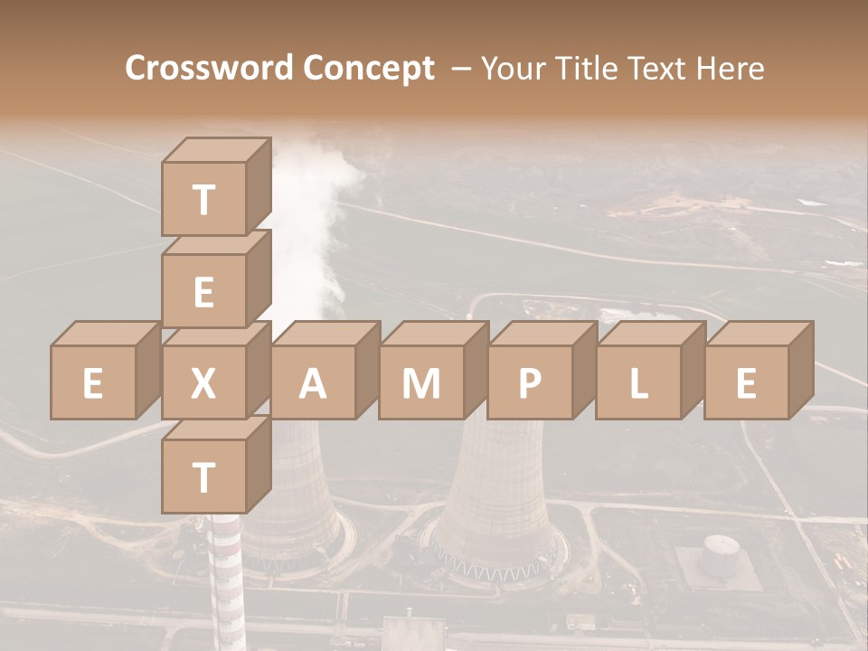 Power Plant And Coal Mine, Aerial View PowerPoint Template