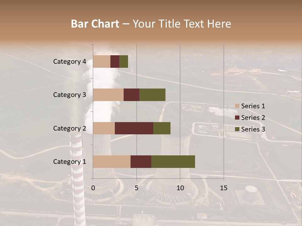 Power Plant And Coal Mine, Aerial View PowerPoint Template