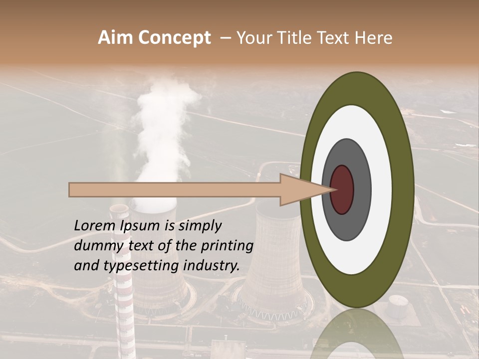 Power Plant And Coal Mine, Aerial View PowerPoint Template