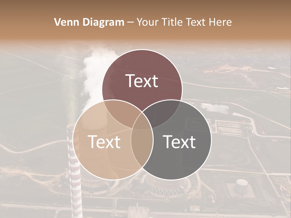 Power Plant And Coal Mine, Aerial View PowerPoint Template