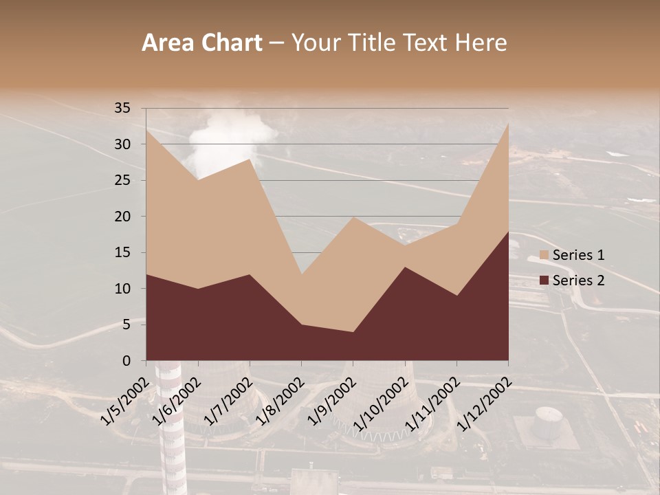 Power Plant And Coal Mine, Aerial View PowerPoint Template