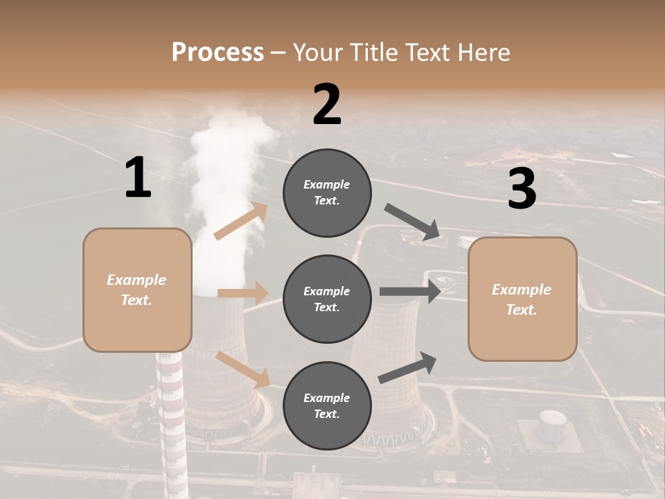 Power Plant And Coal Mine, Aerial View PowerPoint Template