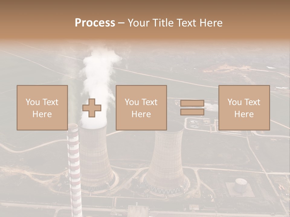 Power Plant And Coal Mine, Aerial View PowerPoint Template