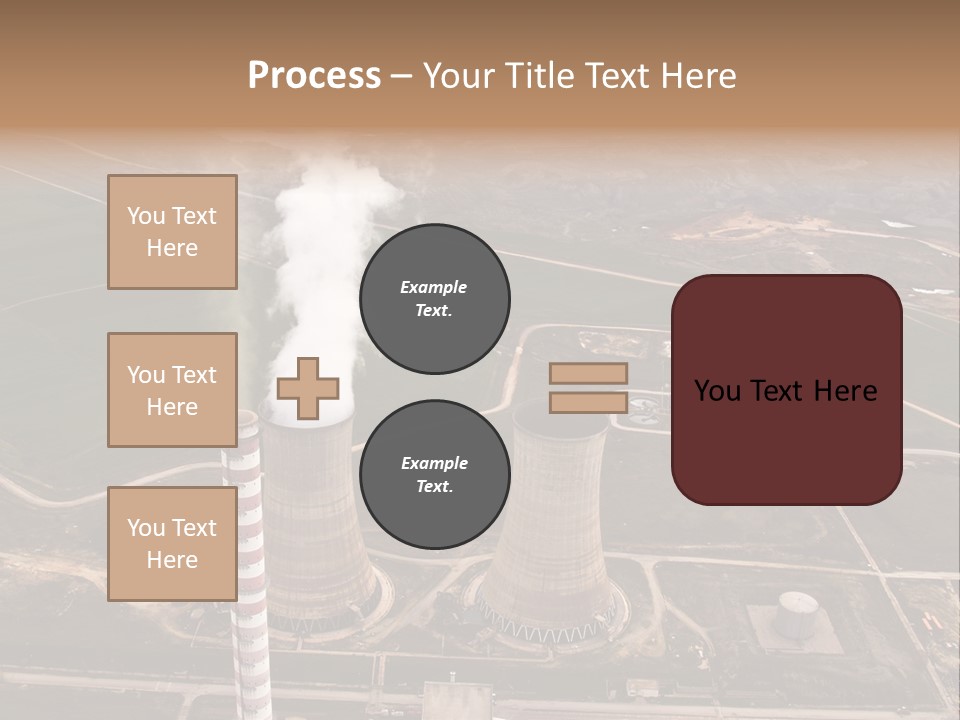 Power Plant And Coal Mine, Aerial View PowerPoint Template