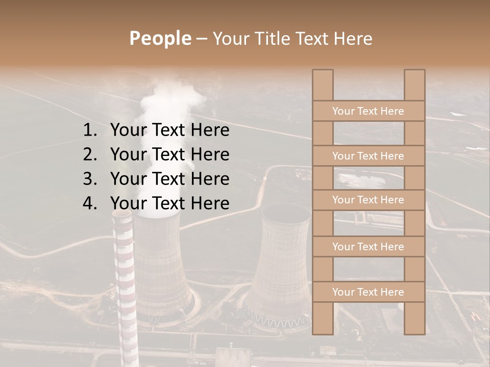 Power Plant And Coal Mine, Aerial View PowerPoint Template