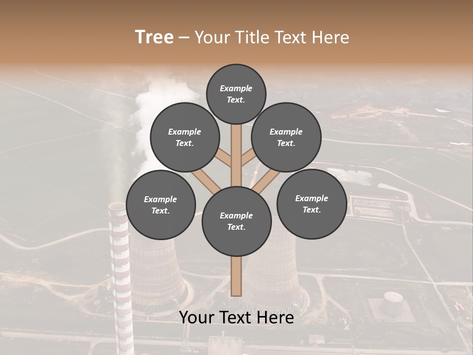 Power Plant And Coal Mine, Aerial View PowerPoint Template