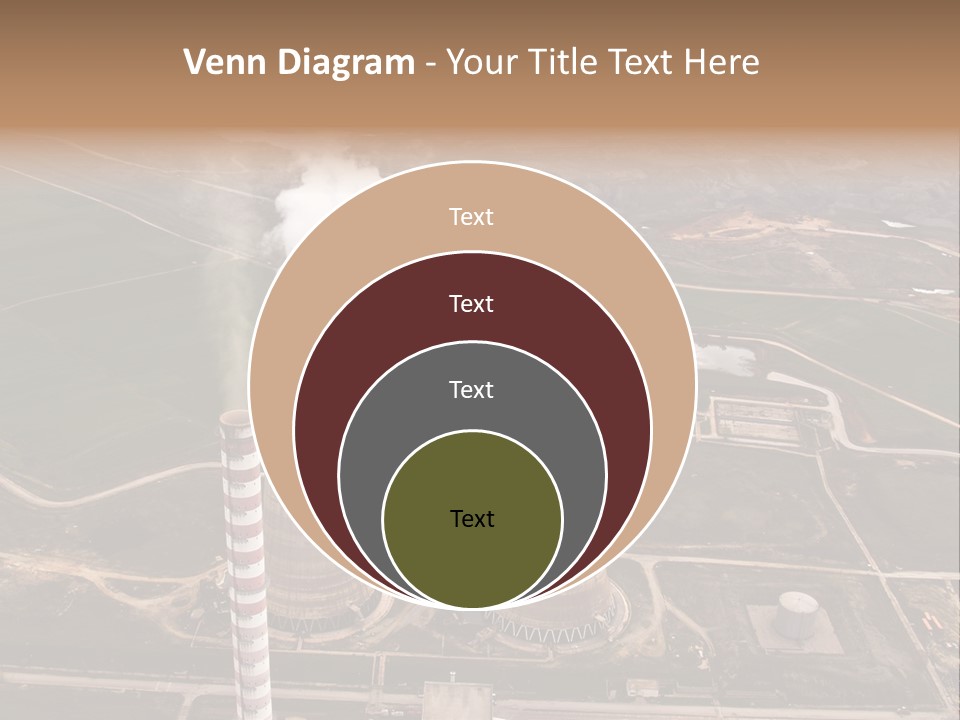 Power Plant And Coal Mine, Aerial View PowerPoint Template
