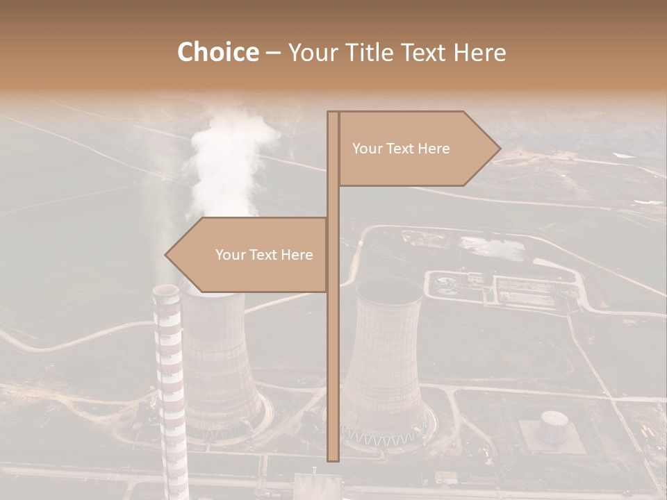 Power Plant And Coal Mine, Aerial View PowerPoint Template