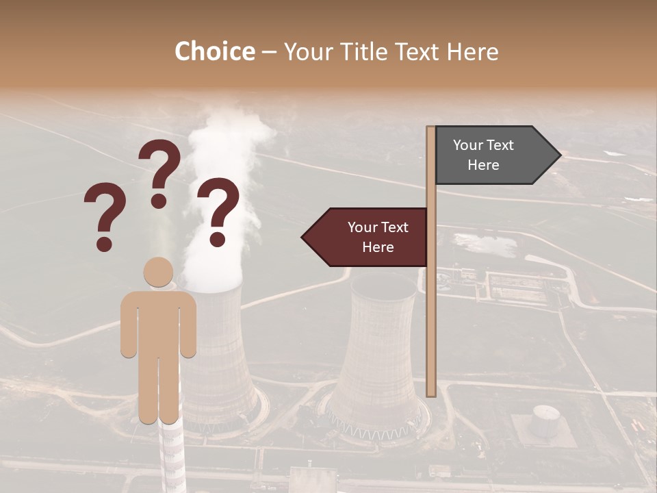 Power Plant And Coal Mine, Aerial View PowerPoint Template