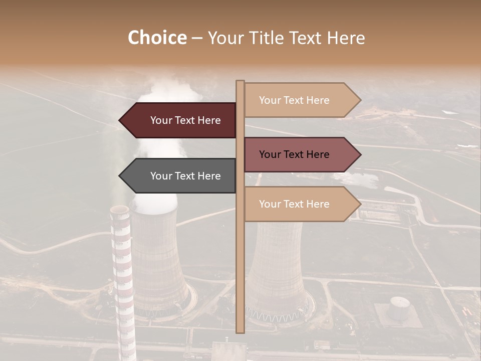 Power Plant And Coal Mine, Aerial View PowerPoint Template