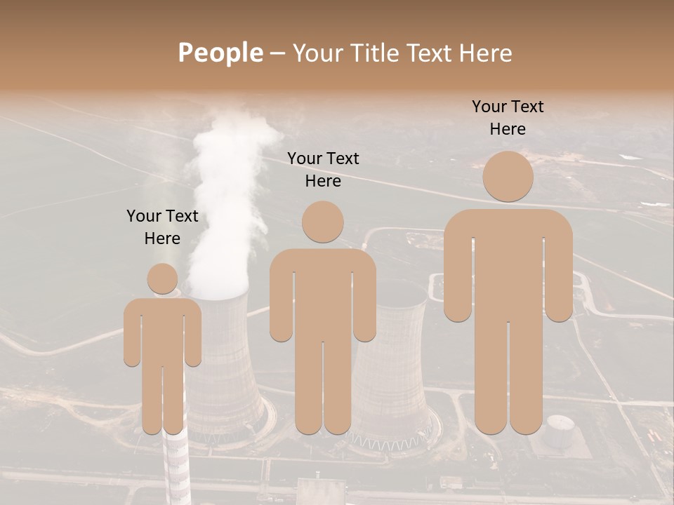 Power Plant And Coal Mine, Aerial View PowerPoint Template