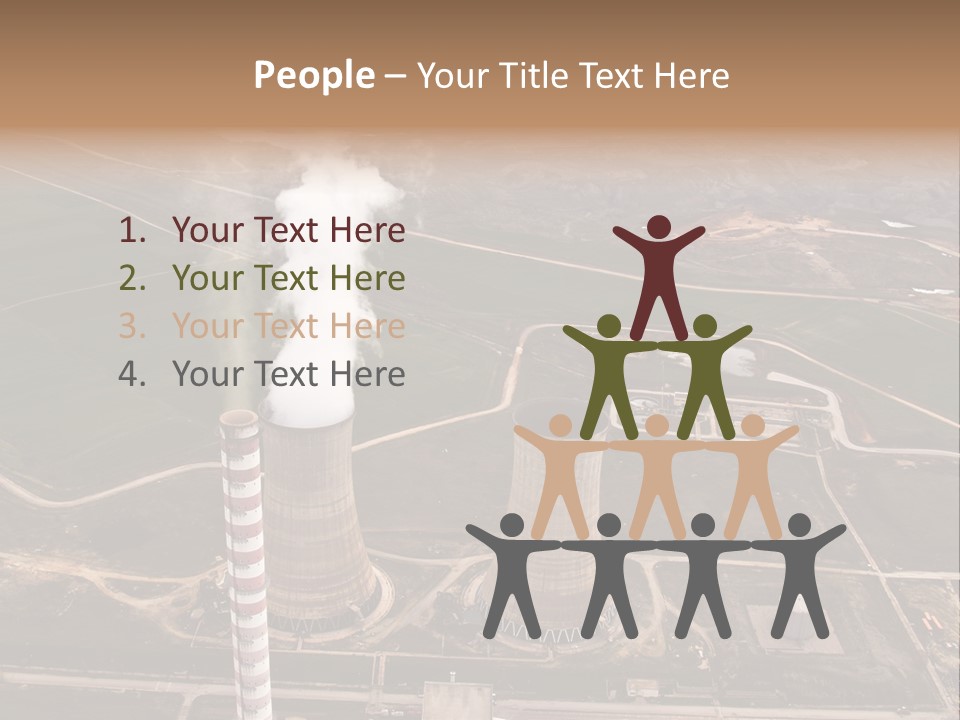 Power Plant And Coal Mine, Aerial View PowerPoint Template