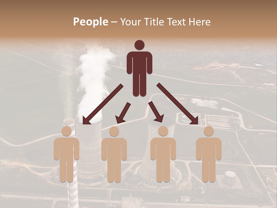 Power Plant And Coal Mine, Aerial View PowerPoint Template