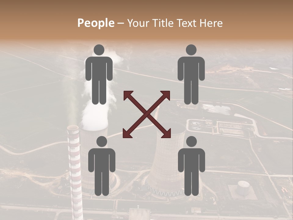 Power Plant And Coal Mine, Aerial View PowerPoint Template