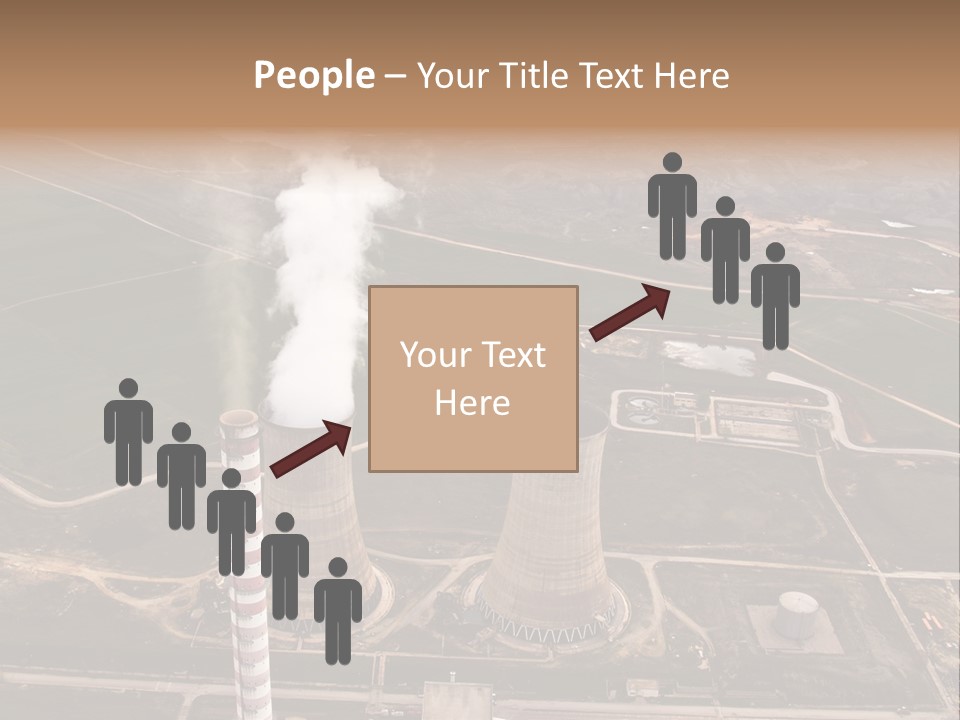 Power Plant And Coal Mine, Aerial View PowerPoint Template