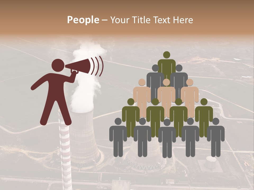 Power Plant And Coal Mine, Aerial View PowerPoint Template