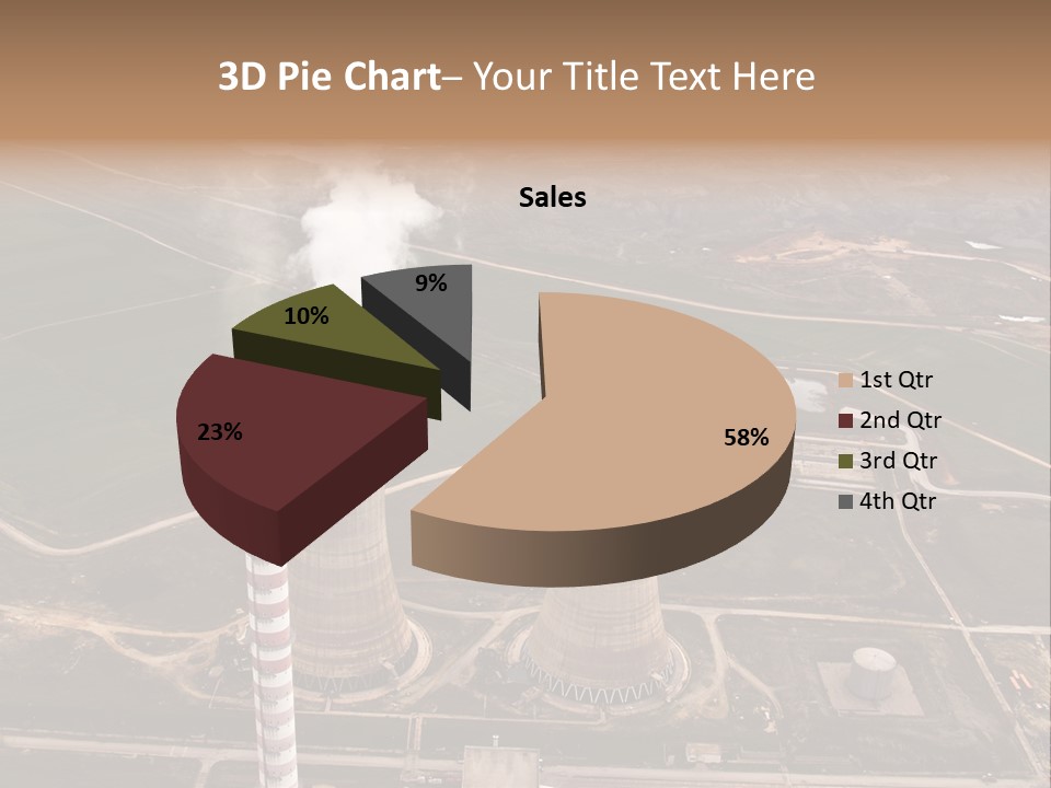 Power Plant And Coal Mine, Aerial View PowerPoint Template