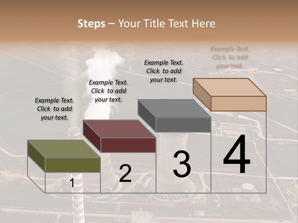 Power Plant And Coal Mine, Aerial View PowerPoint Template