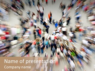 Crowds In An Urban Setting PowerPoint Template