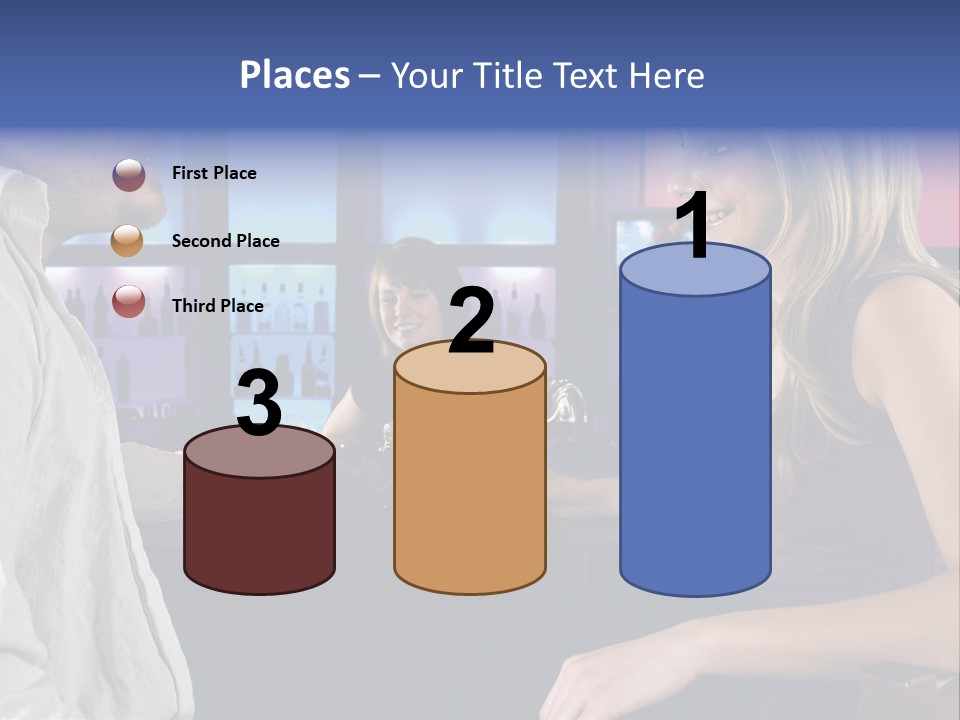 A Couple Sitting At Bar With Bar Tender Pouring A Drink PowerPoint Template