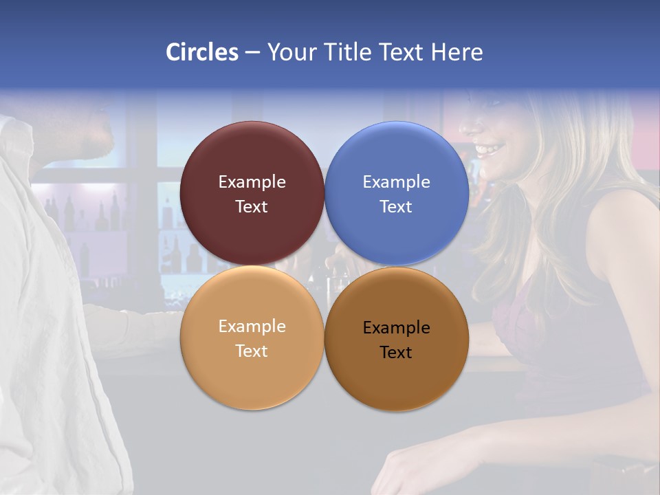 A Couple Sitting At Bar With Bar Tender Pouring A Drink PowerPoint Template