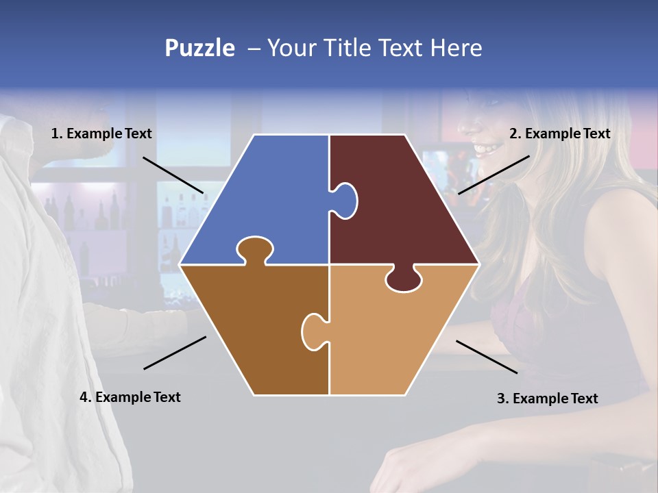 A Couple Sitting At Bar With Bar Tender Pouring A Drink PowerPoint Template