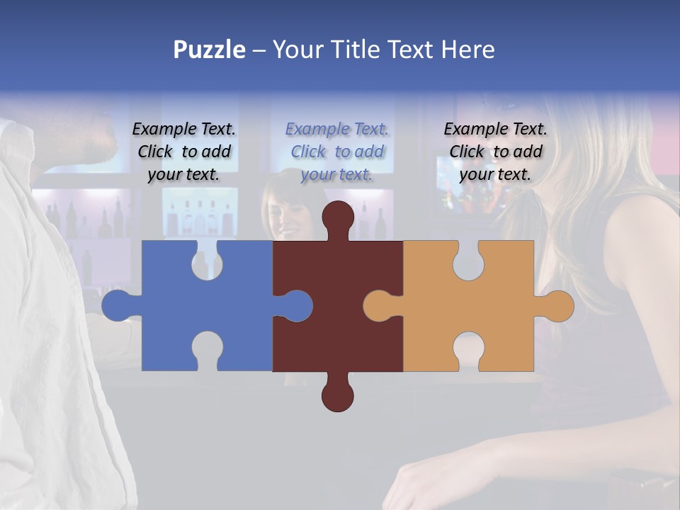 A Couple Sitting At Bar With Bar Tender Pouring A Drink PowerPoint Template