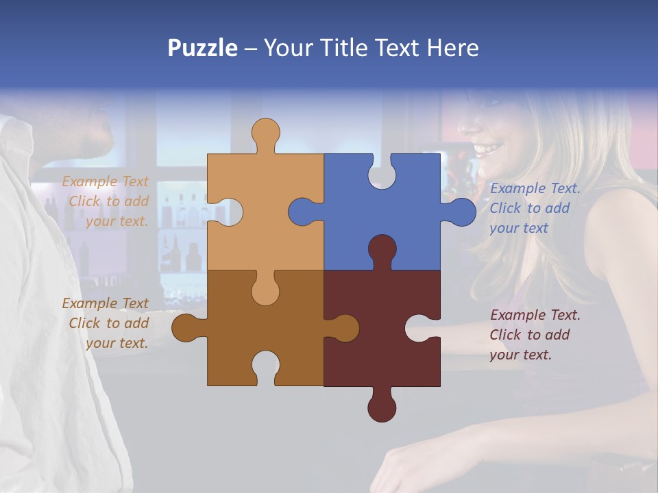 A Couple Sitting At Bar With Bar Tender Pouring A Drink PowerPoint Template