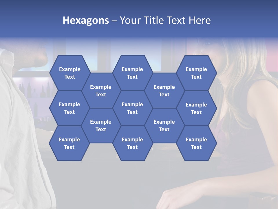 A Couple Sitting At Bar With Bar Tender Pouring A Drink PowerPoint Template