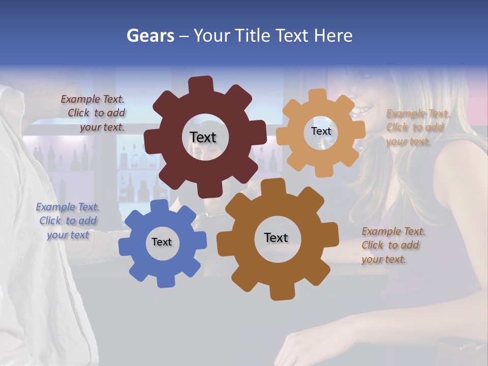 A Couple Sitting At Bar With Bar Tender Pouring A Drink PowerPoint Template