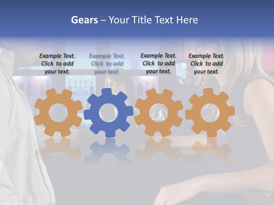 A Couple Sitting At Bar With Bar Tender Pouring A Drink PowerPoint Template