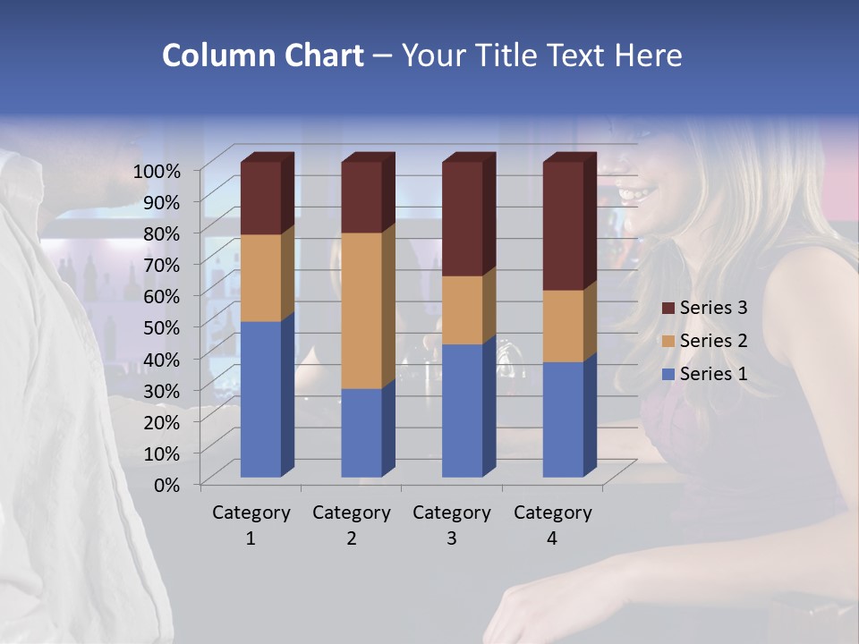 A Couple Sitting At Bar With Bar Tender Pouring A Drink PowerPoint Template