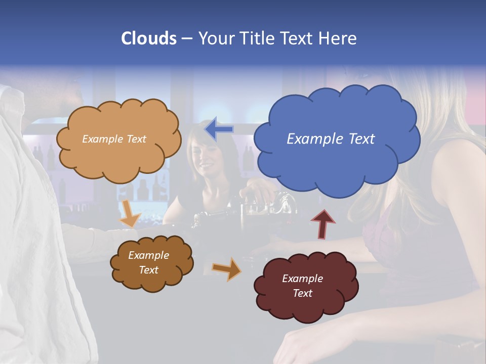 A Couple Sitting At Bar With Bar Tender Pouring A Drink PowerPoint Template