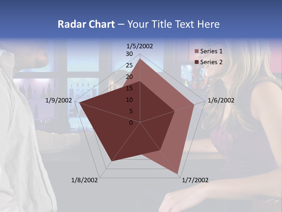 A Couple Sitting At Bar With Bar Tender Pouring A Drink PowerPoint Template