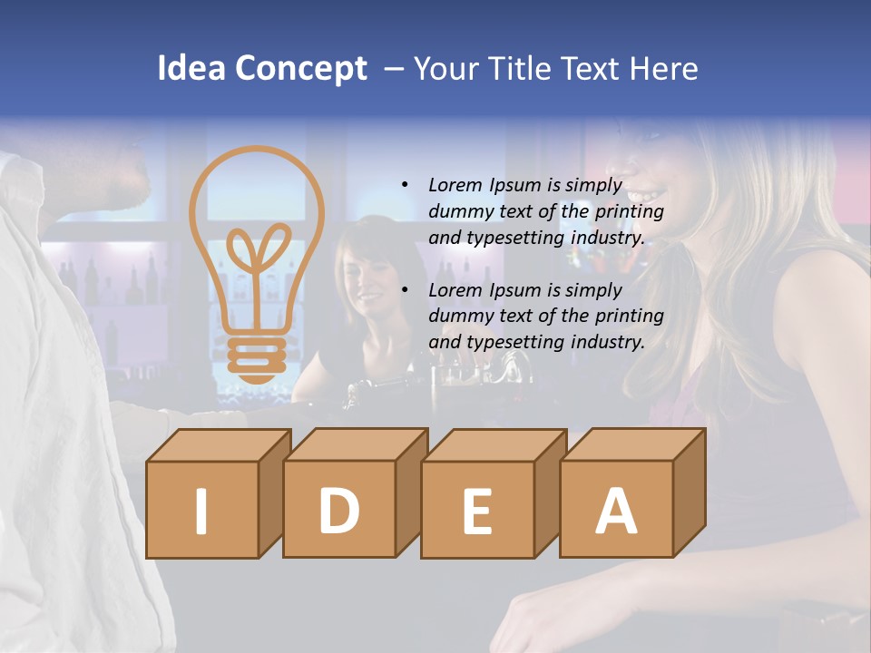 A Couple Sitting At Bar With Bar Tender Pouring A Drink PowerPoint Template