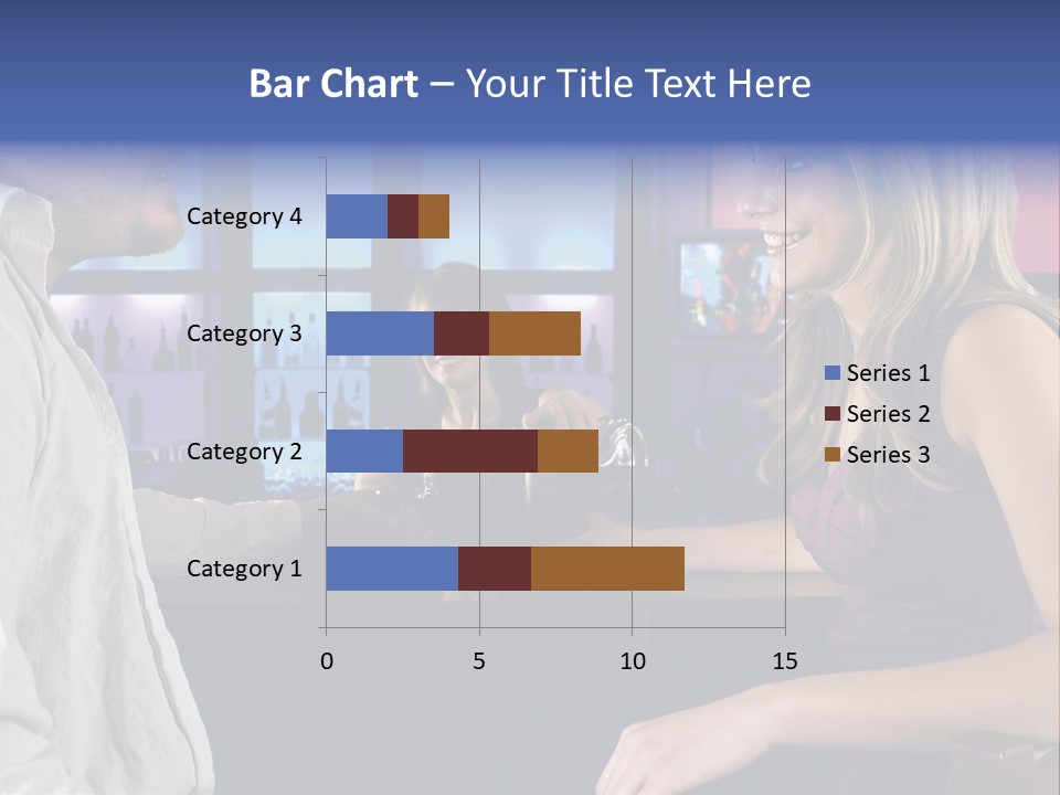 A Couple Sitting At Bar With Bar Tender Pouring A Drink PowerPoint Template