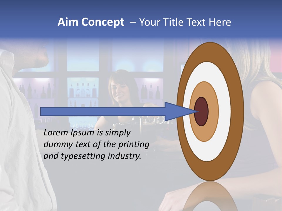 A Couple Sitting At Bar With Bar Tender Pouring A Drink PowerPoint Template