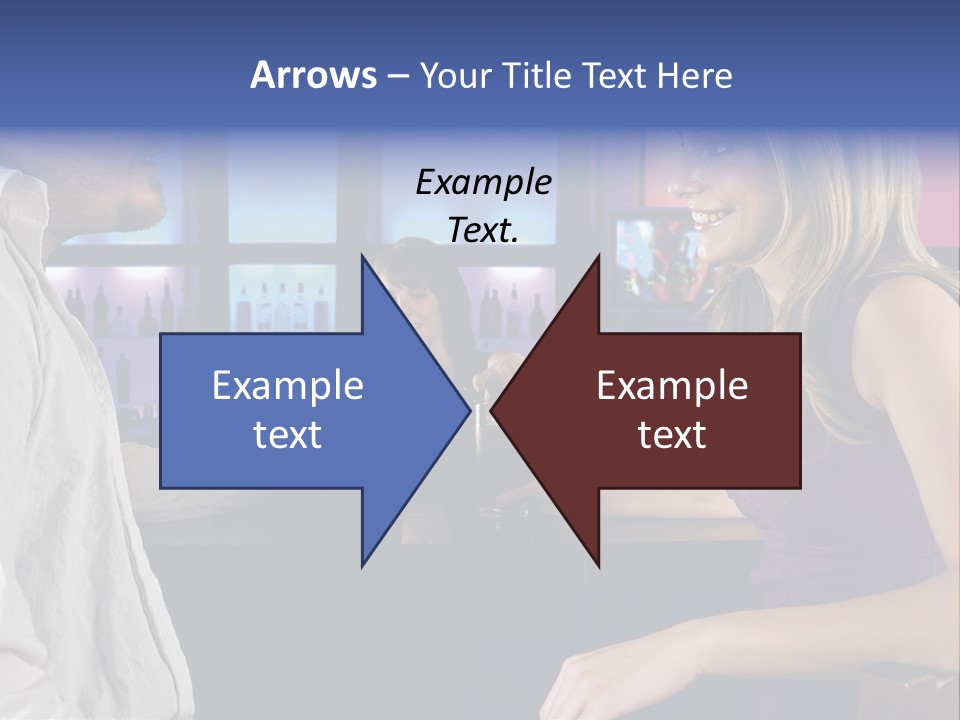 A Couple Sitting At Bar With Bar Tender Pouring A Drink PowerPoint Template