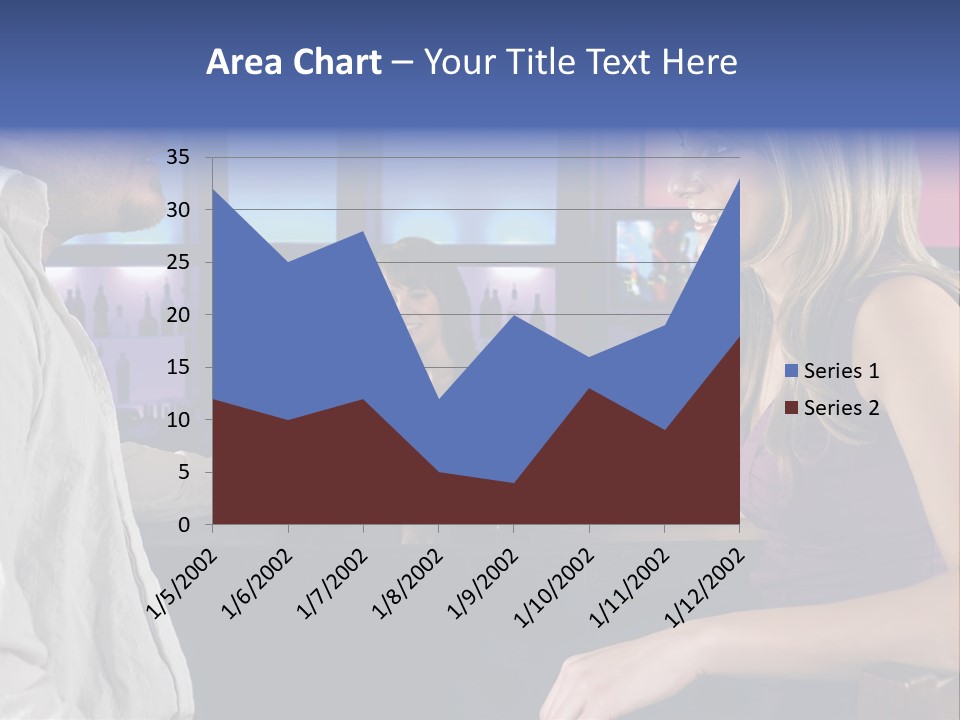 A Couple Sitting At Bar With Bar Tender Pouring A Drink PowerPoint Template