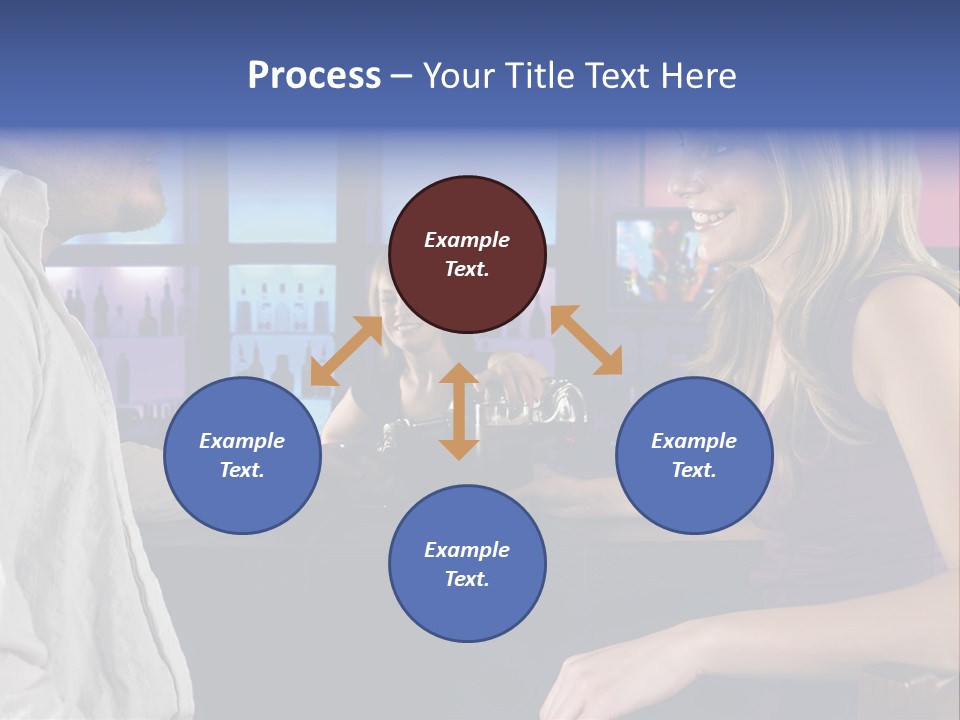 A Couple Sitting At Bar With Bar Tender Pouring A Drink PowerPoint Template