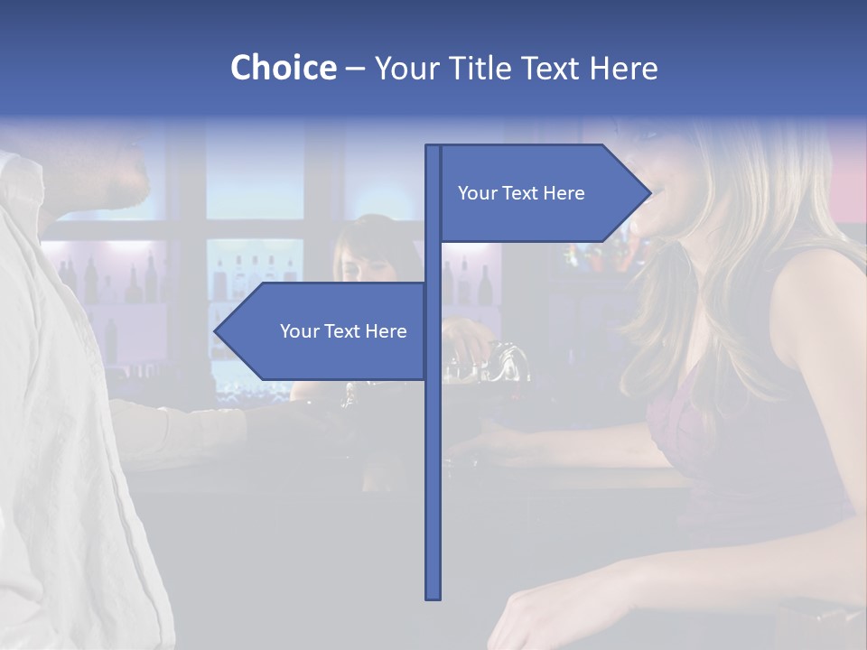 A Couple Sitting At Bar With Bar Tender Pouring A Drink PowerPoint Template
