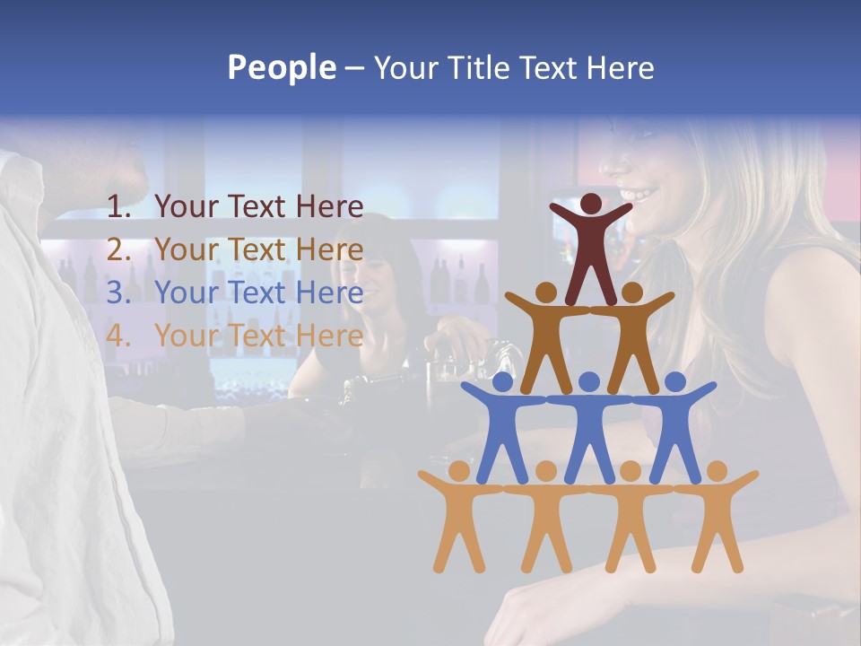 A Couple Sitting At Bar With Bar Tender Pouring A Drink PowerPoint Template