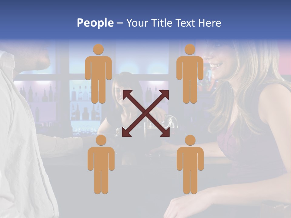 A Couple Sitting At Bar With Bar Tender Pouring A Drink PowerPoint Template