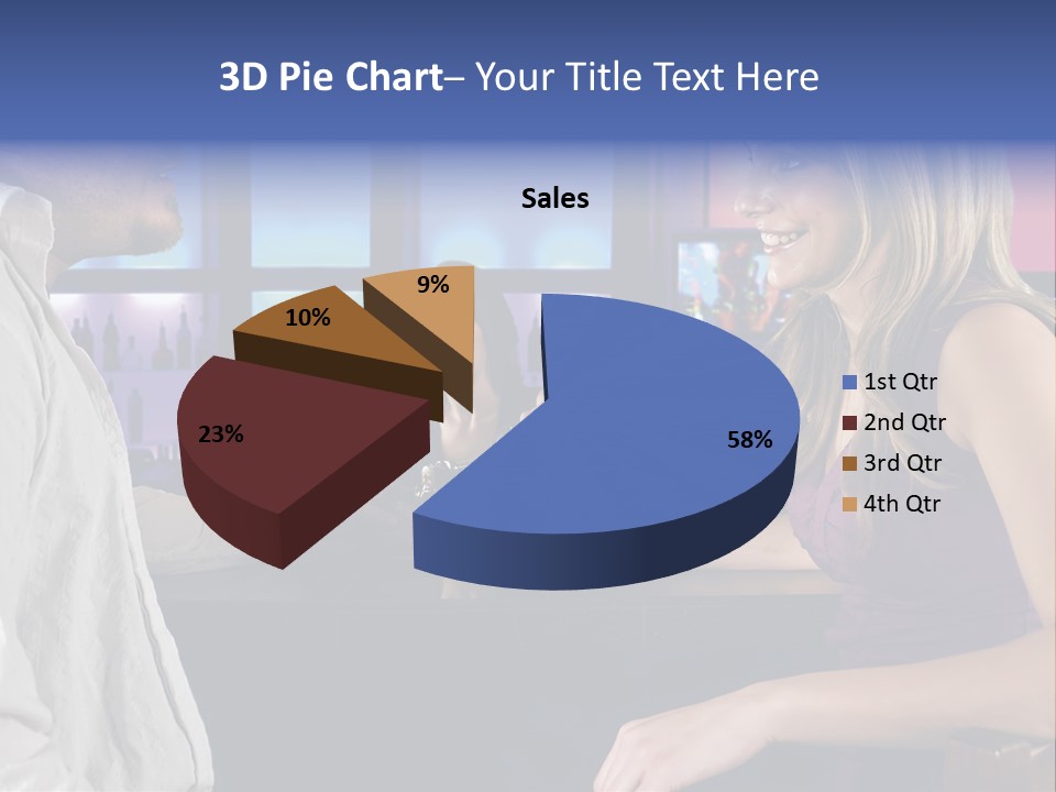 A Couple Sitting At Bar With Bar Tender Pouring A Drink PowerPoint Template