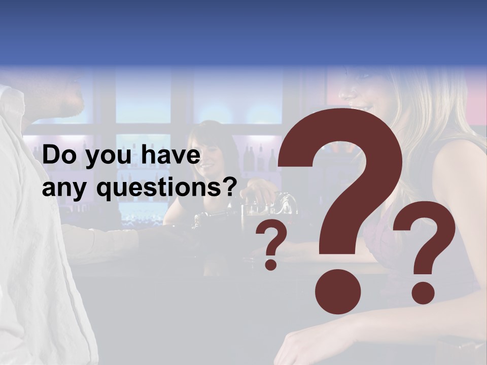 A Couple Sitting At Bar With Bar Tender Pouring A Drink PowerPoint Template