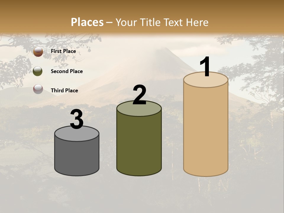 View Of The Arenal Volcano In Costa Rica PowerPoint Template